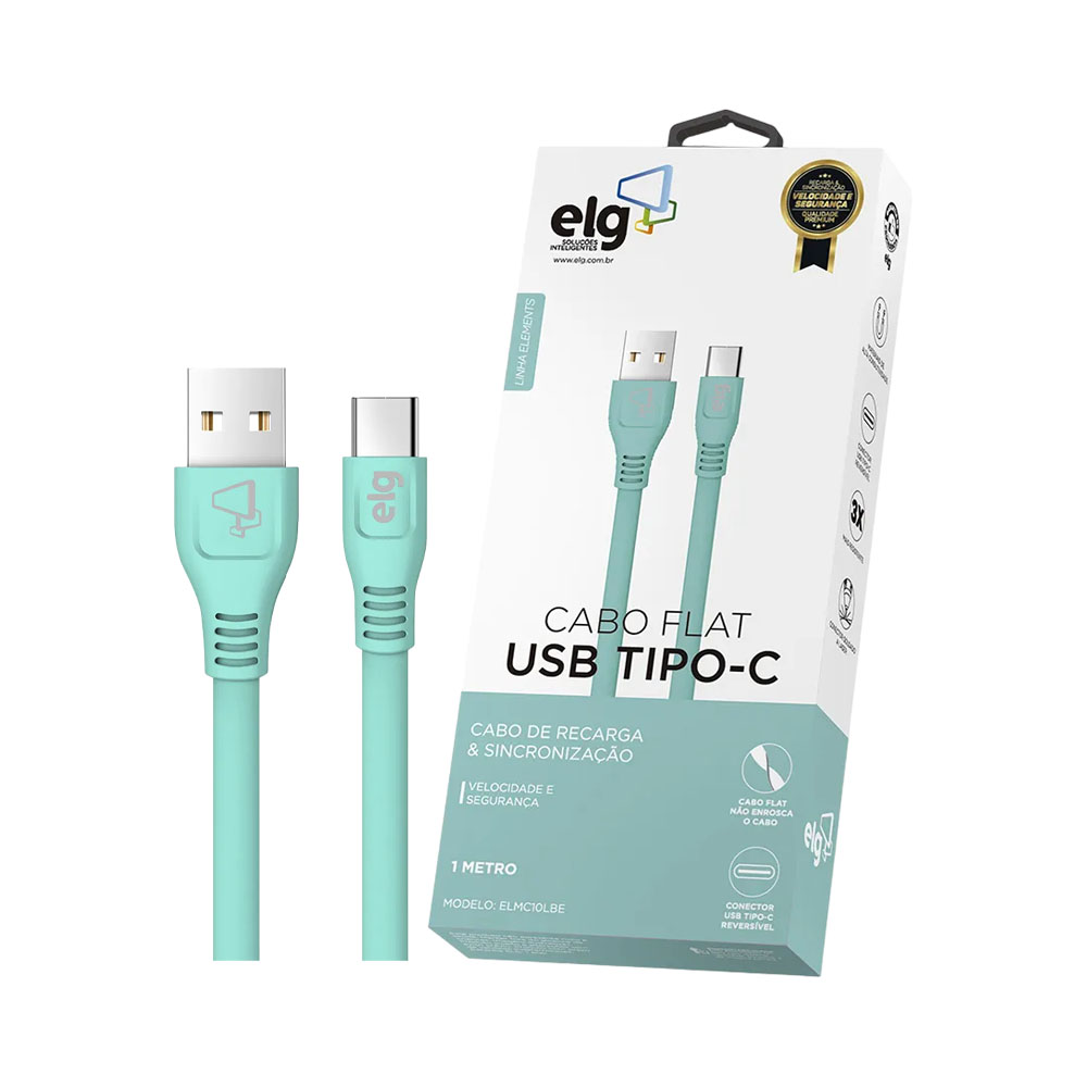 CABLE ELG ELMC10LBE USB-A A USB-C 1M TURQUESA