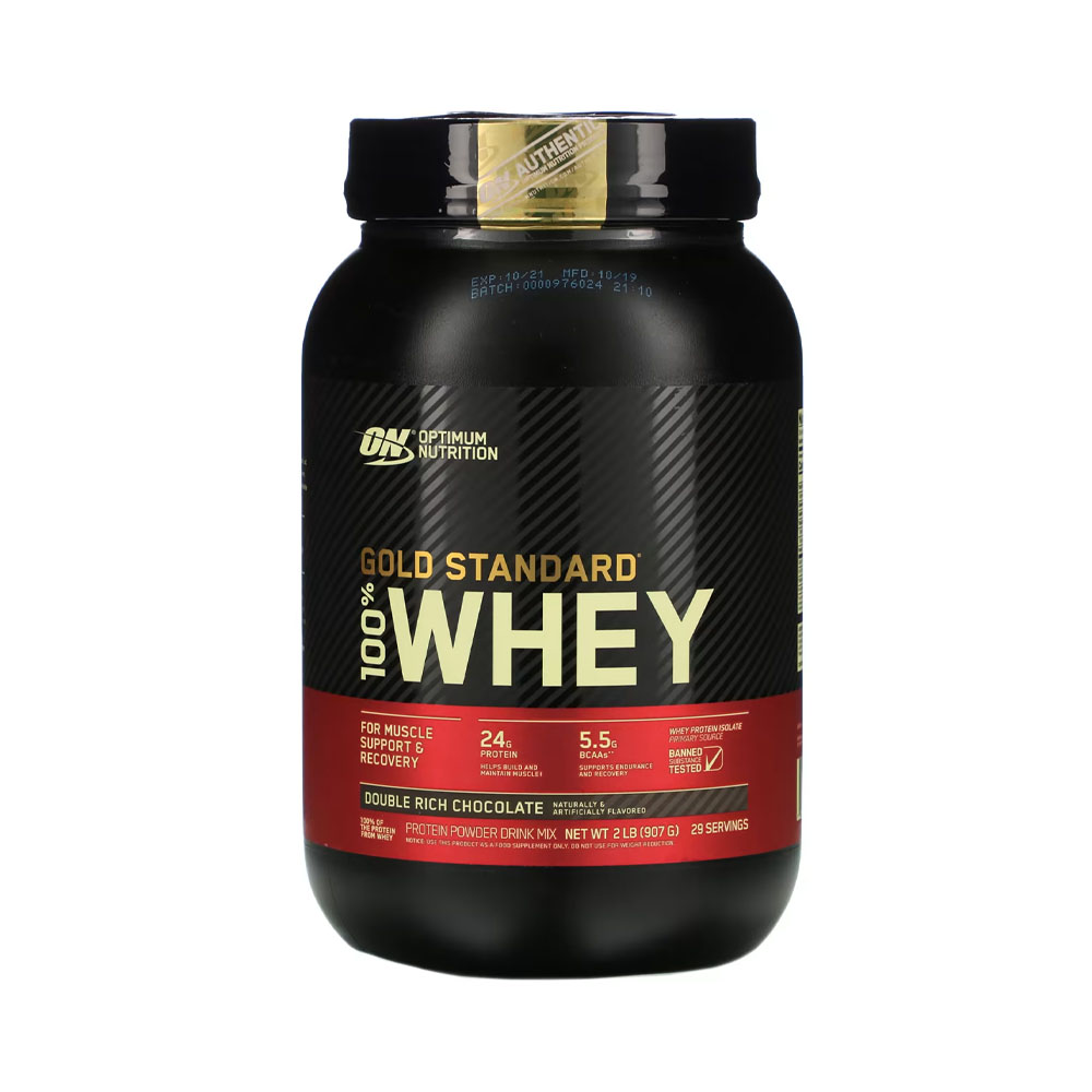 Proteína Gold Standard 100% Whey Optimum Nutrition Chocolate Duplo Rico 2lb 907g
