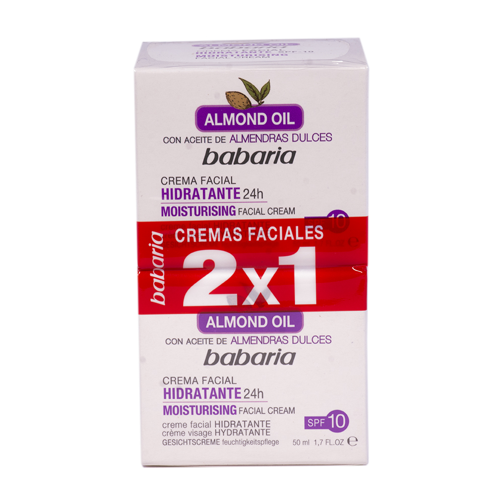 Crema Facial Babaria Hidratante Almendras Pack 2x1 50ml