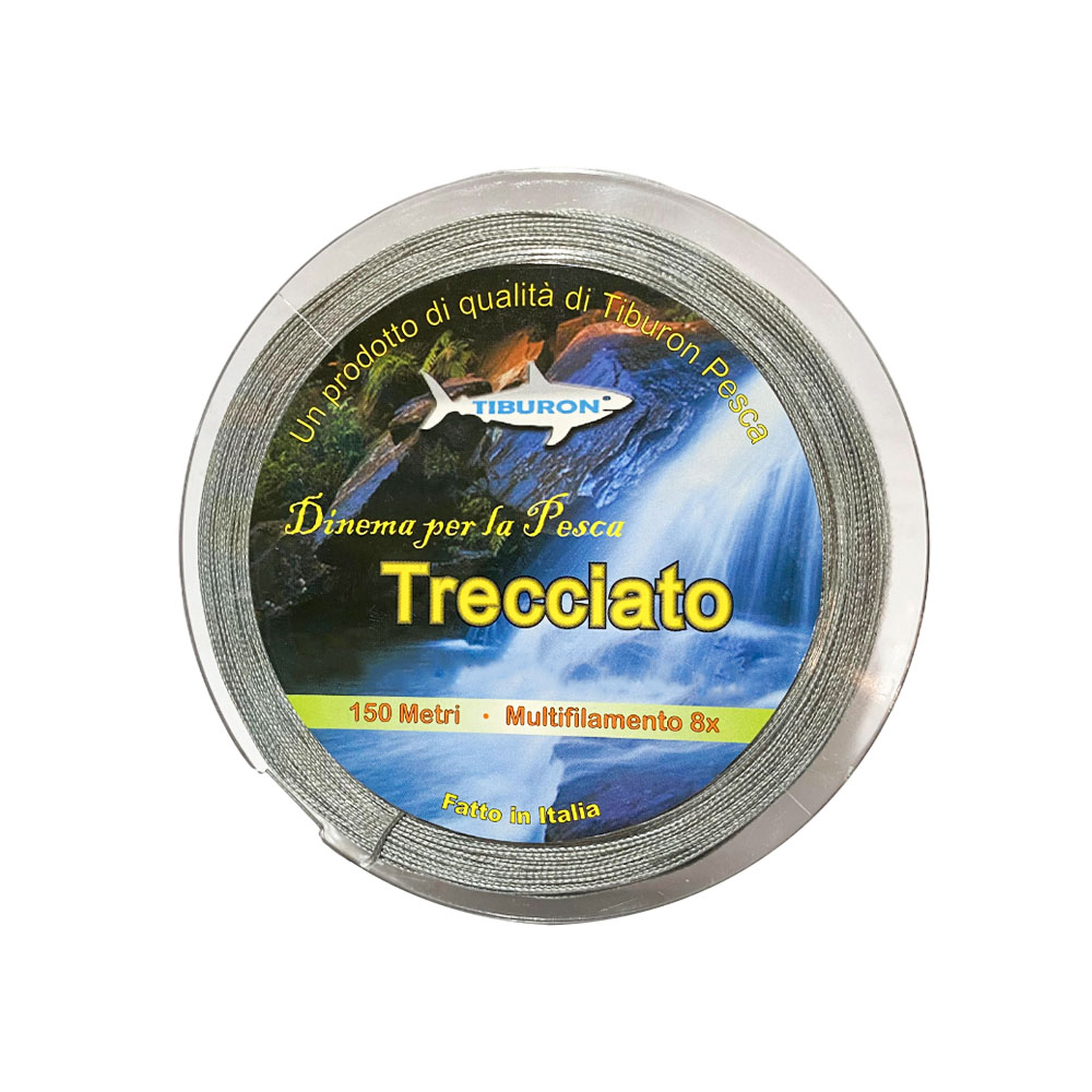HILO DE PESCA TIBURON TRECCIATO 8X 45.5KG 0.50MM 150M GRAY