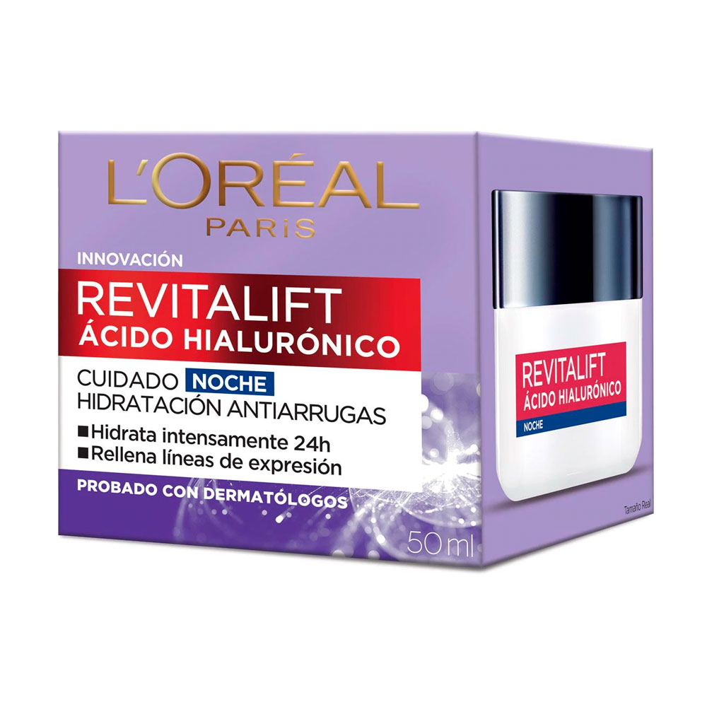 Crema Facial L'oréal Revitalift Acido Hialuronico Noche 50ml