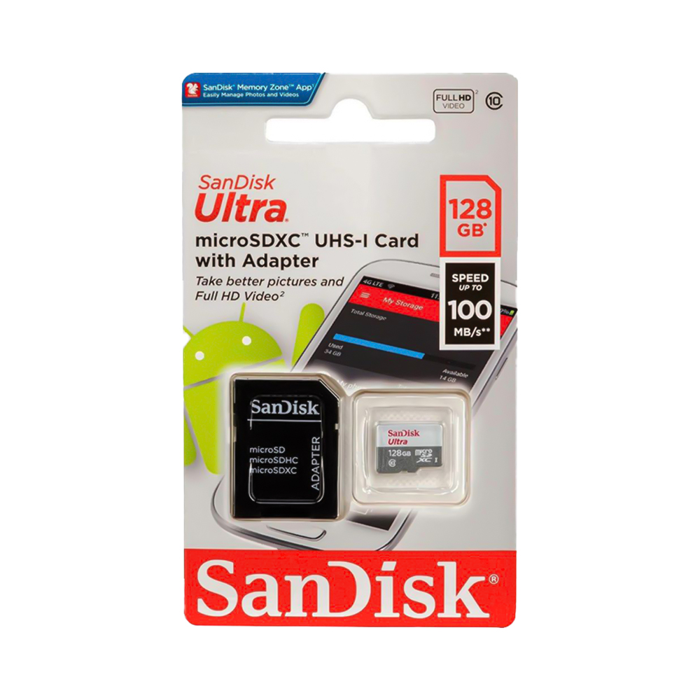 MEMORIA MICROSD SANDISK ULTRA MICROSDXC UHS-I CARD WITH ADAPTER 128GB