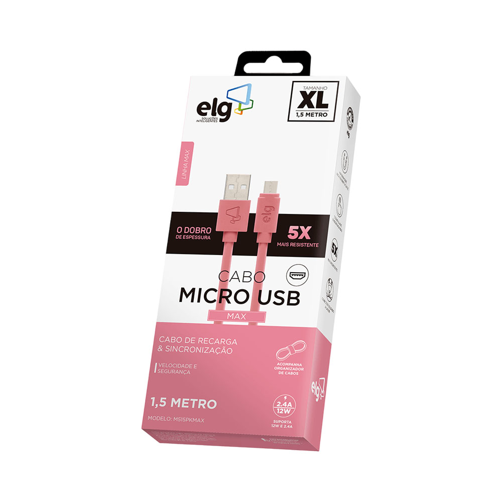 CABLE ELG M515PKMAX USB-A A MICRO USB 1.5M ROSA