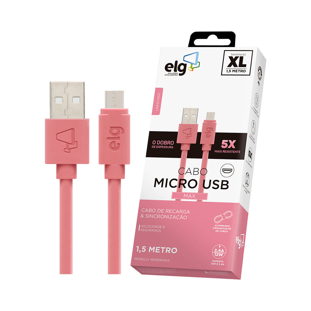 CABLE ELG M515PKMAX USB-A A MICRO USB 1.5M ROSA