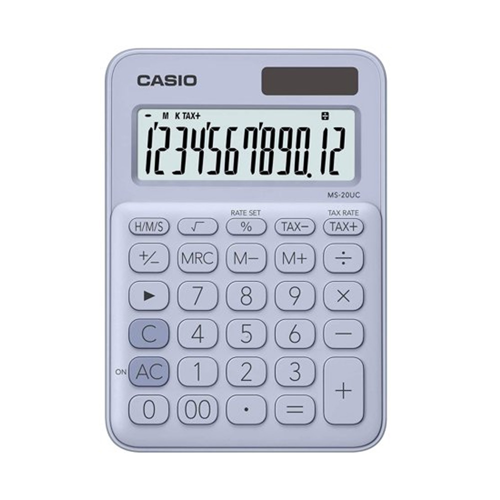 Calculadora Casio Colorful Ms-20uc 12 digitos 15x10.5x2.3cm