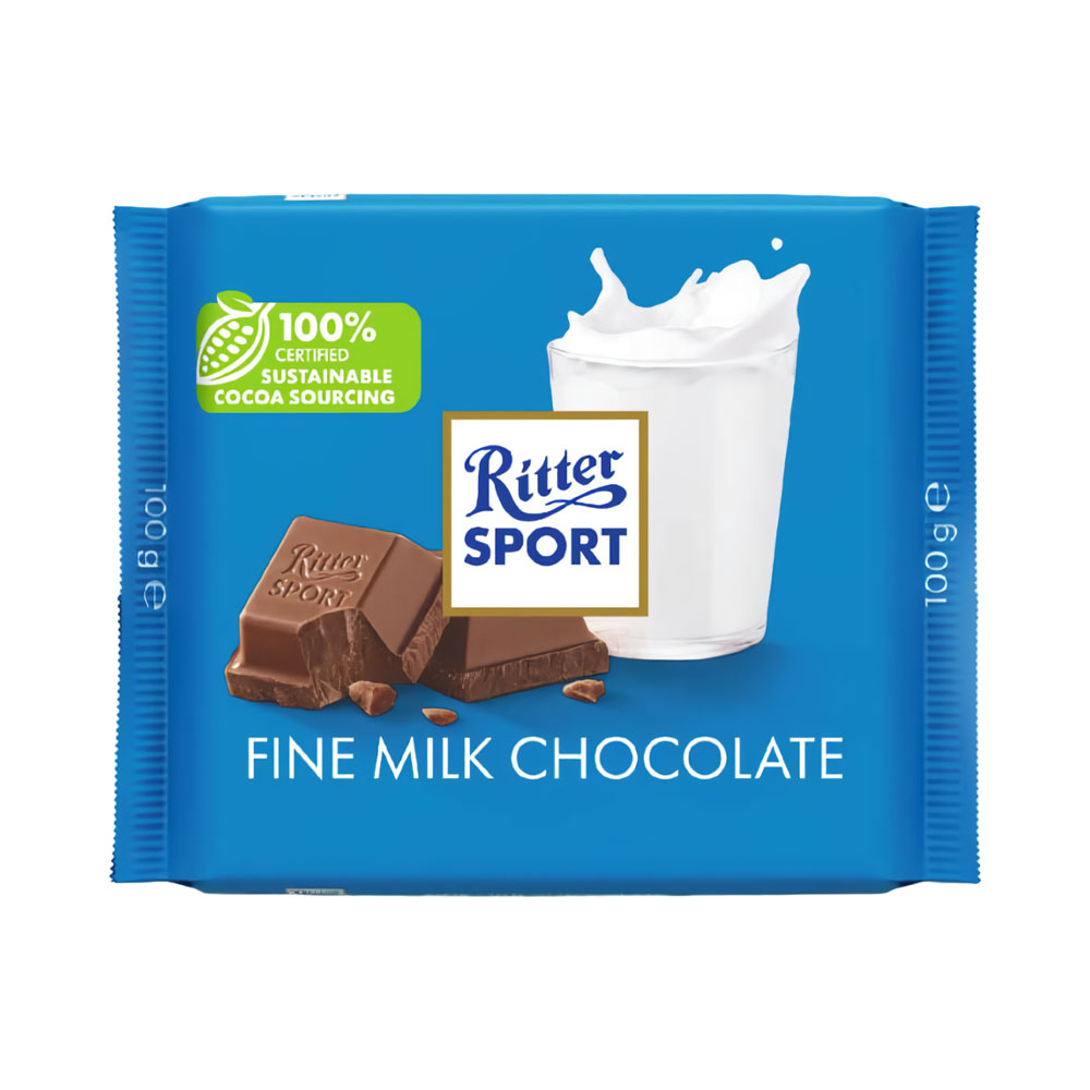 CHOCOLATE RITTER SPORT FINE MILK 100GR