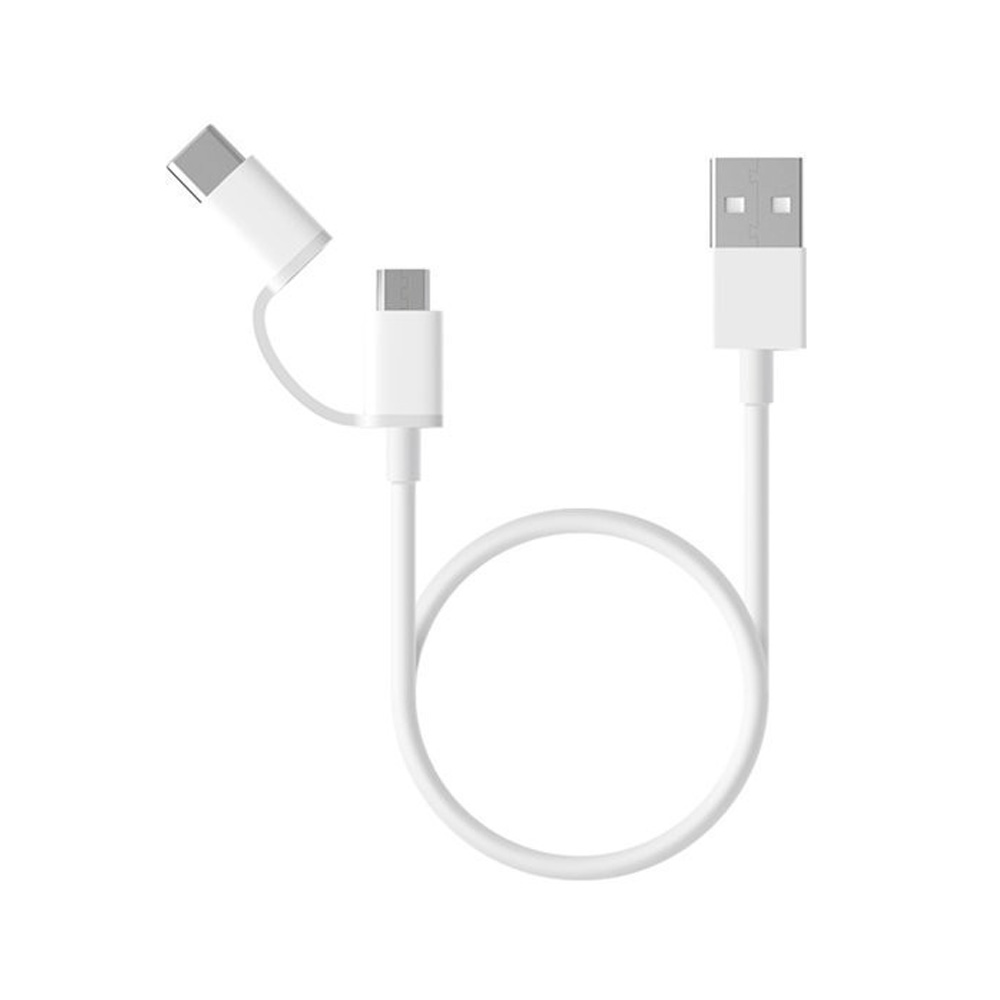 Cable de Datos Xiaomi 2 en 1 - Micro-USB + USB-C 30cm