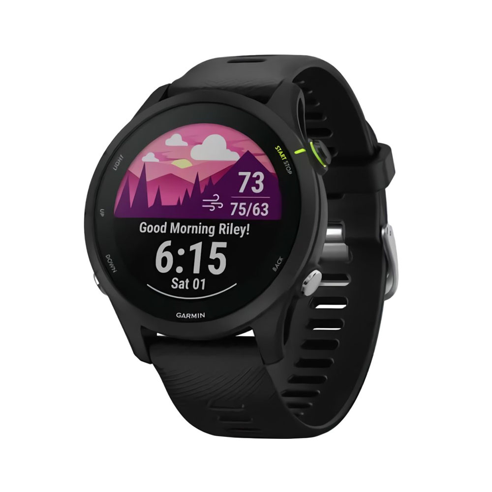 Garmin Forerunner 255 Music - Reloj inteligente para correr con GPS (negro)  | Paquete de corredor con protectores de pantalla HD y cargador portátil 