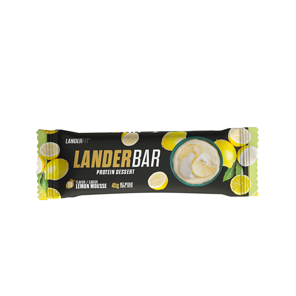 Barra de Proteina Landerfit Landerbar Lemon Mousse 45 gramos