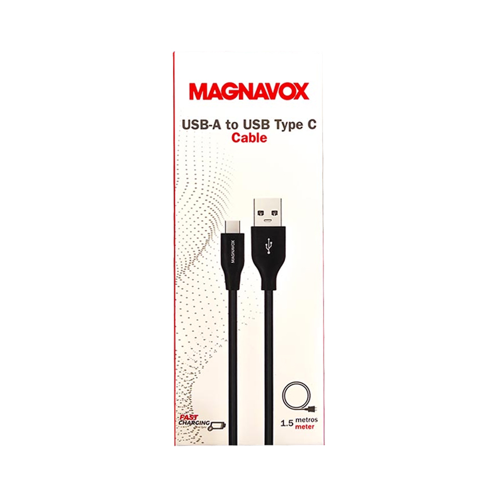 CABLE MAGNAVOX USB-A A USB-C NEGRO 