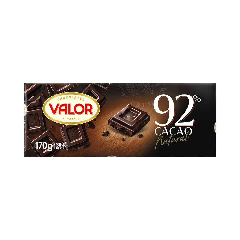 CHOCOLATE VALOR 92% CACAO 170GR