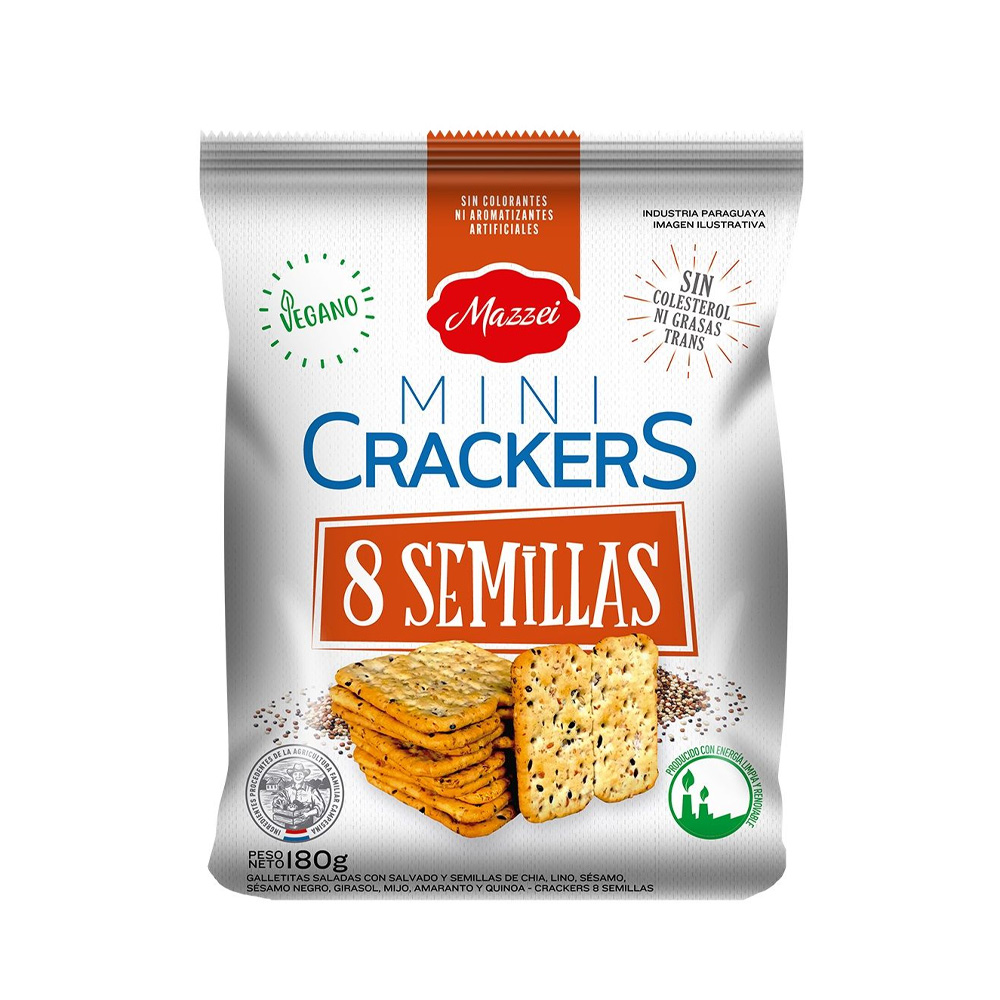 Galletitas Mini Crackers 8 semillas 180 GRAMOS