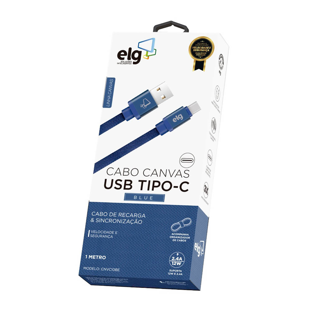 CABLE USB ELG TIPO C 1M AZUL