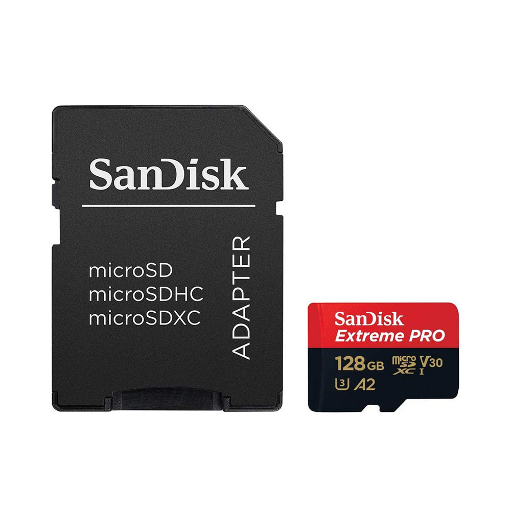 MEMORIA MICRO SD SANDISK EXTREME PRO 200-90 MB/S U3 CON ADAPTADOR DE 128GB