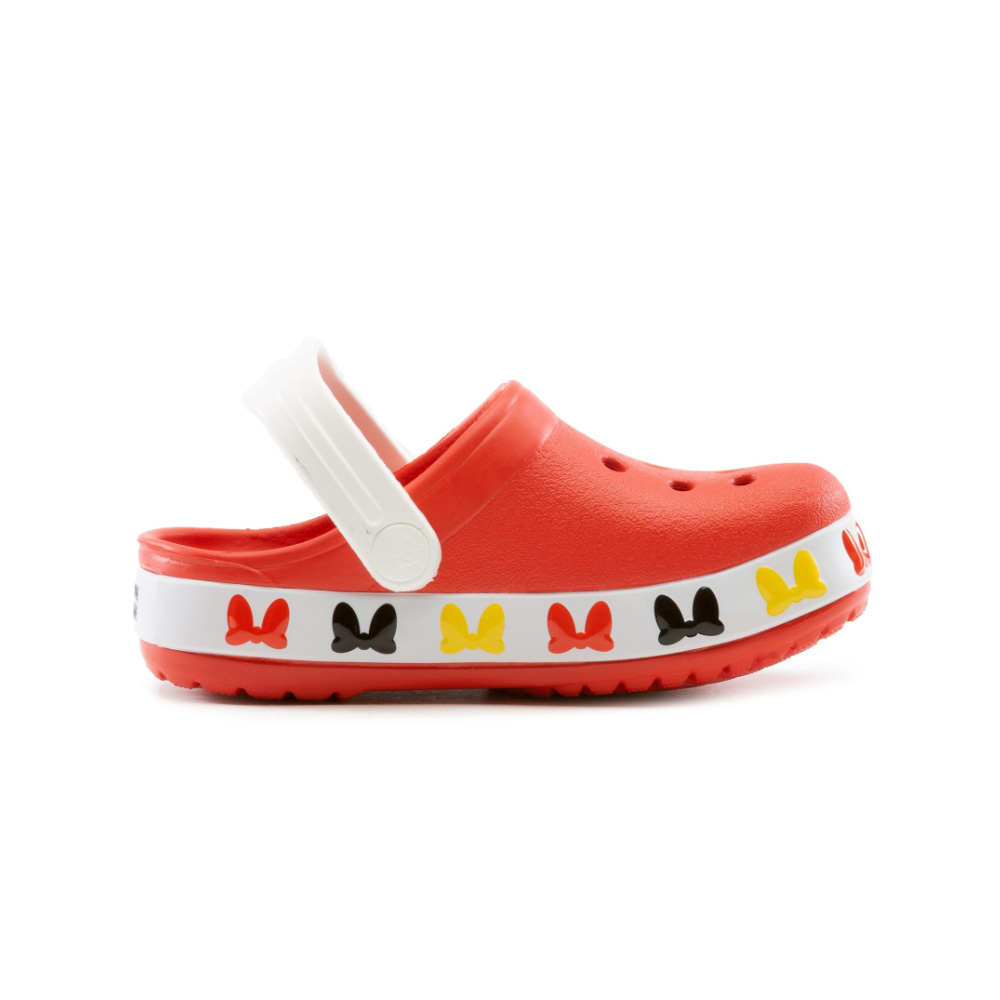Crocs Kids' Disney Minnie Mouse Classic Clog, White/Red, J1