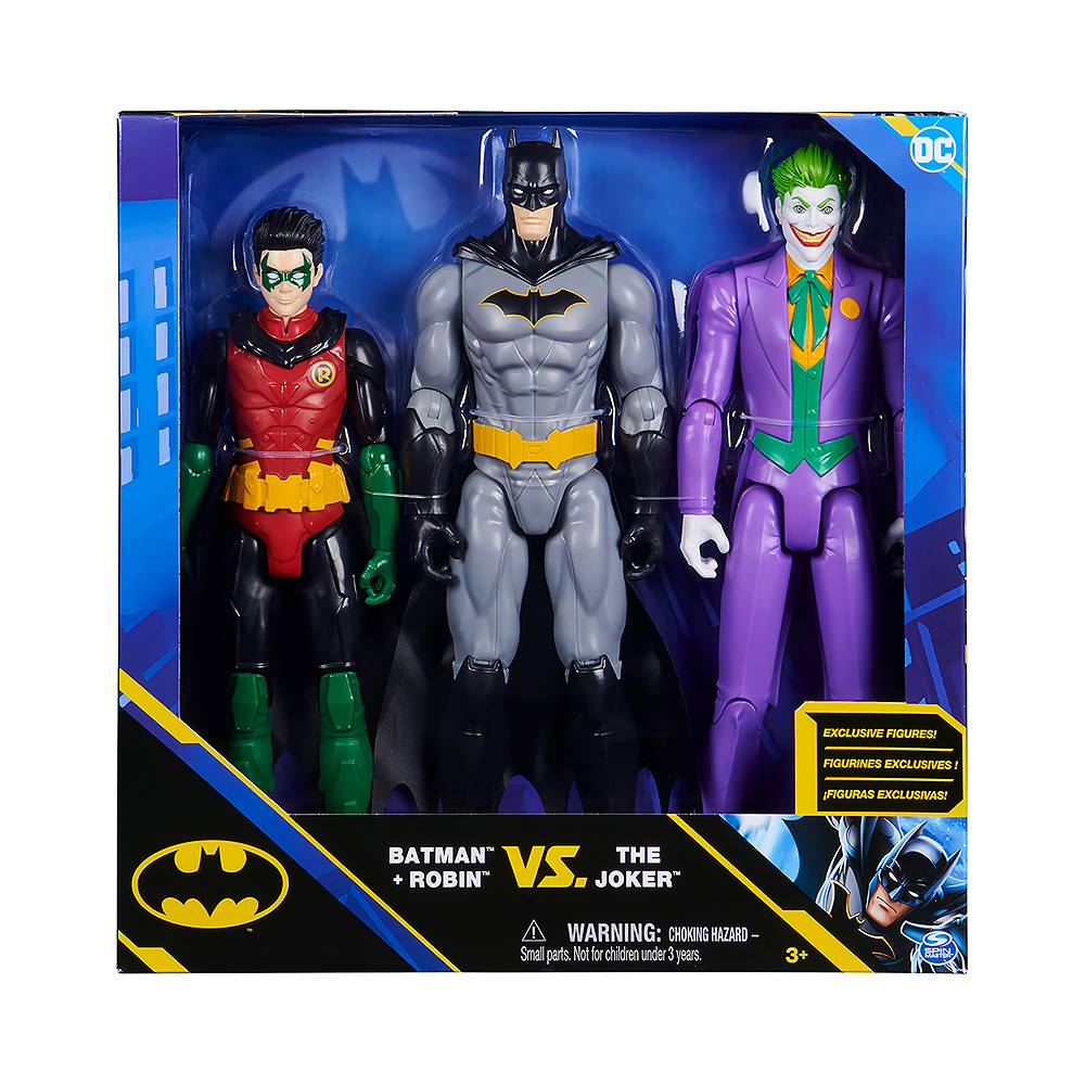 FIGURAS SPIN MASTER DC COMICS BATMAN + ROBIN VS THE JOKER 6064967 3 UNIDADES