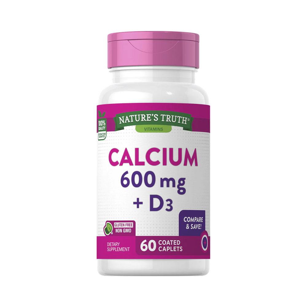 Calcium 600mg + Vitamina D3 Nature's Truth 60 Capsulas
