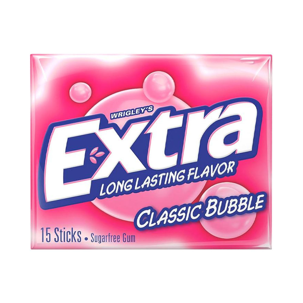 CHICLE WRIGLEY'S EXTRA CLASSIC BUBBLE 15 UNIDADES