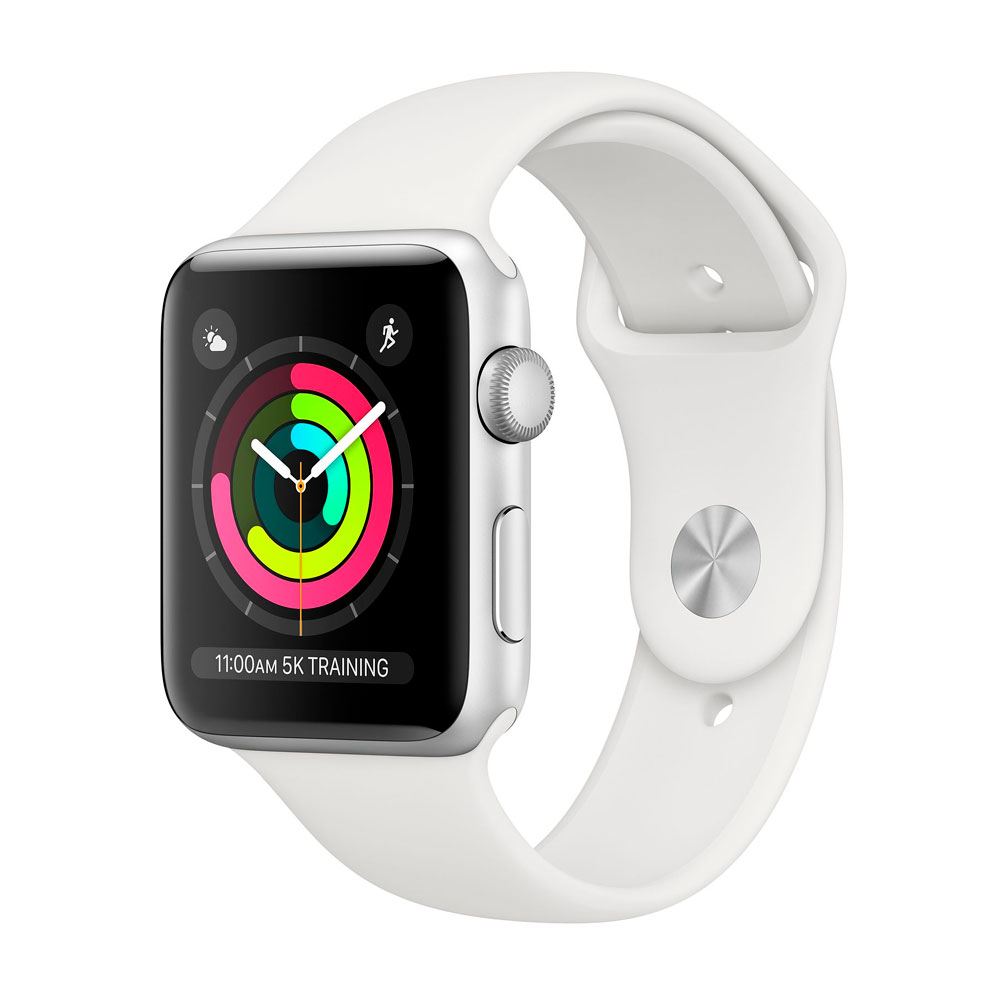 APPLE WATCH SERIES 3 42MM SILVER/WHITE BAND
