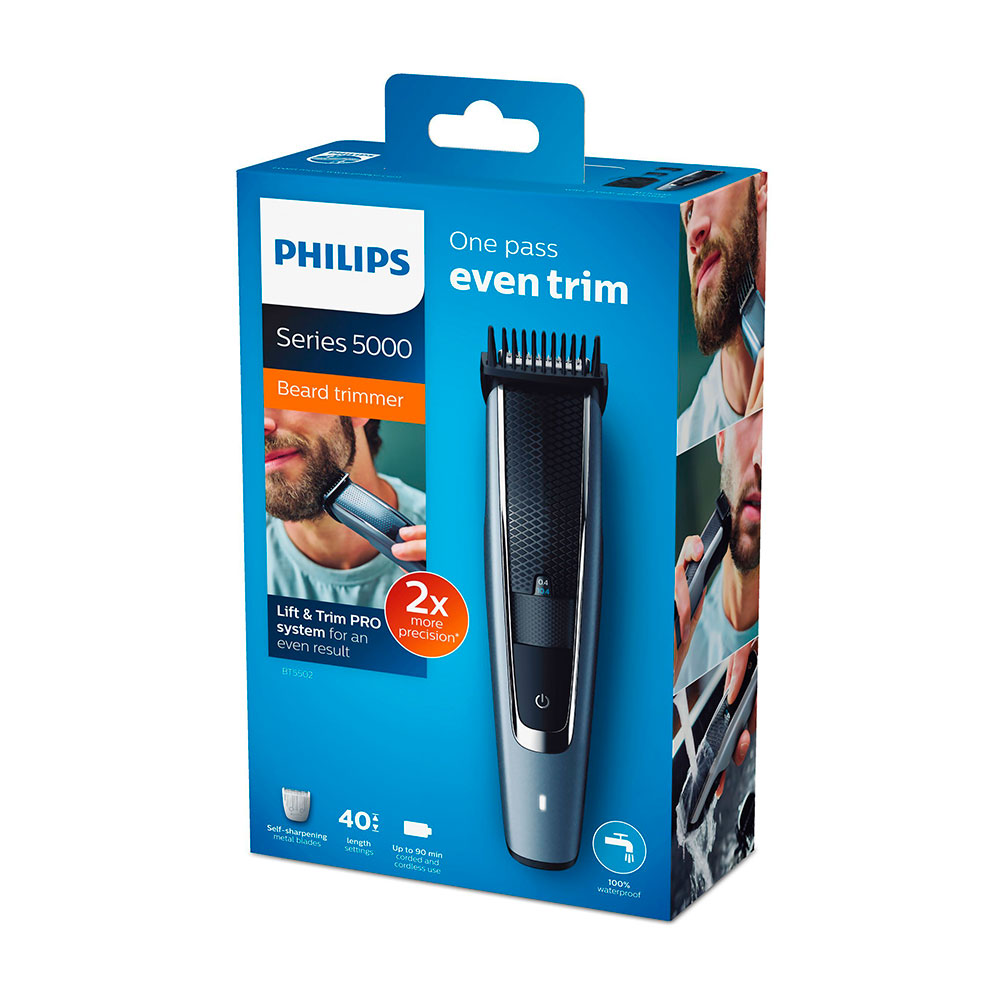 Barbeador Philips Bt5502 Beard Trimmer Recargable Bi-voltaje