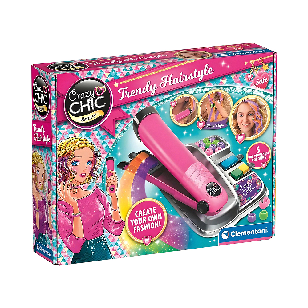 KIT DE JUEGO CLEMENTONI CRAZY CHIC BEAUTY 18750 TRENDY HAIRSTYLE