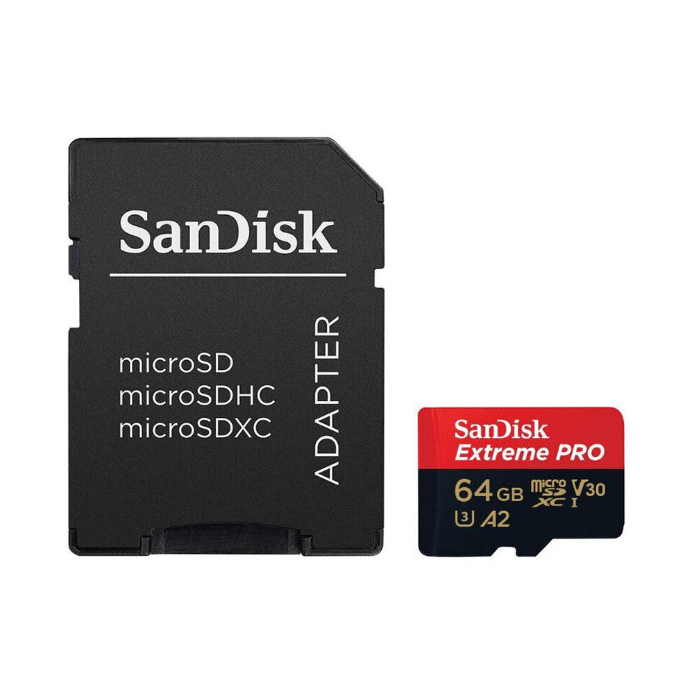 MEMORIA MICRO SD SANDISK EXTREME PRO 64GB 200-90 MB/S U3 CON ADAPTADOR