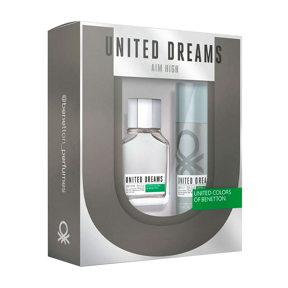 Kit Benetton United Dreams Aim High For Men Eau De Toilette 100ml + Deo150ml