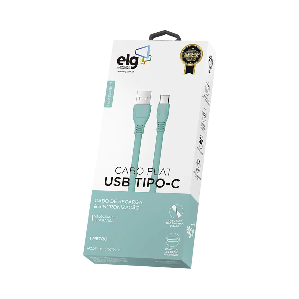CABLE ELG ELMC10LBE USB-A A USB-C 1M TURQUESA