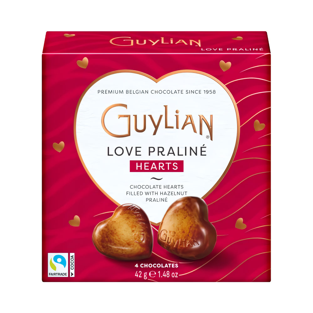 CHOCOLATE GUYLIAN LOVE PRALINÉ HEARTS 42GR