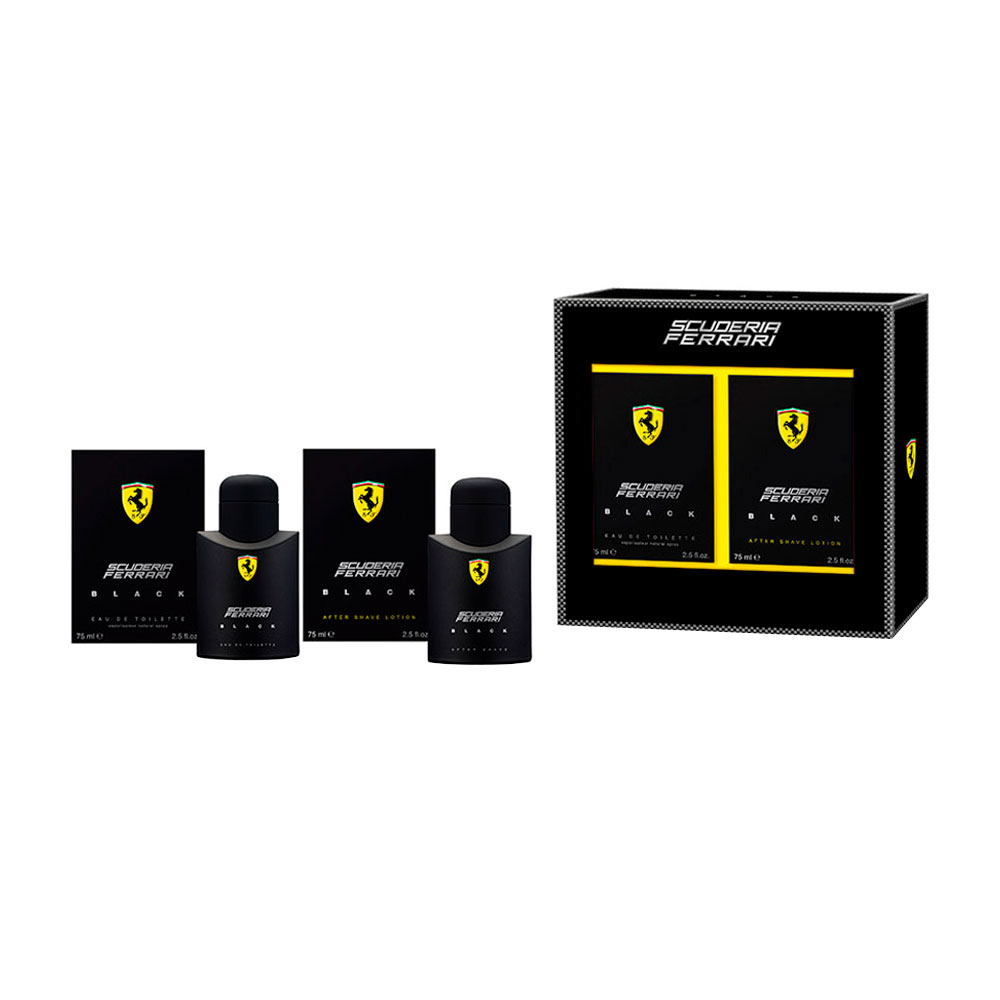 Perfume Ferrari Scuderia Black Eau de Toilette Kit 75ml+Afther Shave 75ml