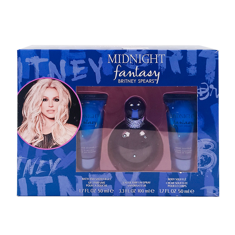 Kit Britney Spears Fantasy Midnight Eau de Parfum 100ml + Shower Gel 50ml  + Body Lotion 50ml