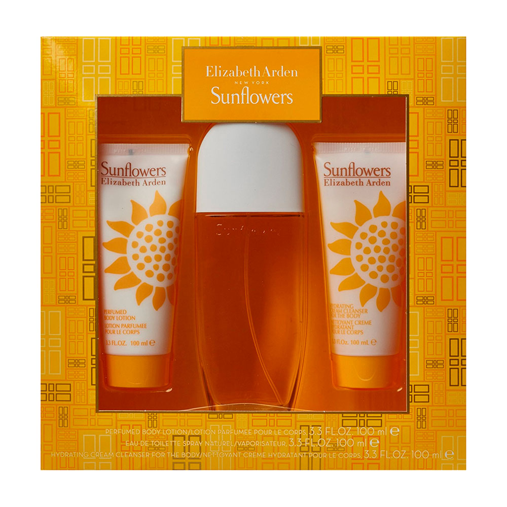 Kit Elizabeth Arden Sunflowers Body Lotion 100ml + Eau de Toilette 100ml + Hydrating Cream 100ml