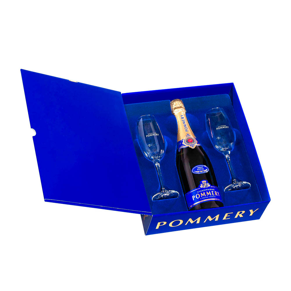Champanhe Pommery Reims Brut Royal 750ml + 2 Taças