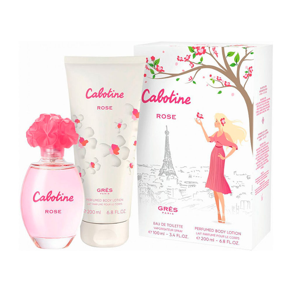Perfume Gres Cabotine Rose kit Eau de Toilette  100ml + Body lotion