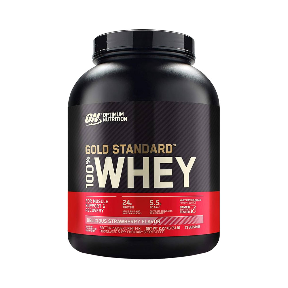 Gold Standard 100% Whey Protein Optimum Nutrition Morango 5lb 2,27g