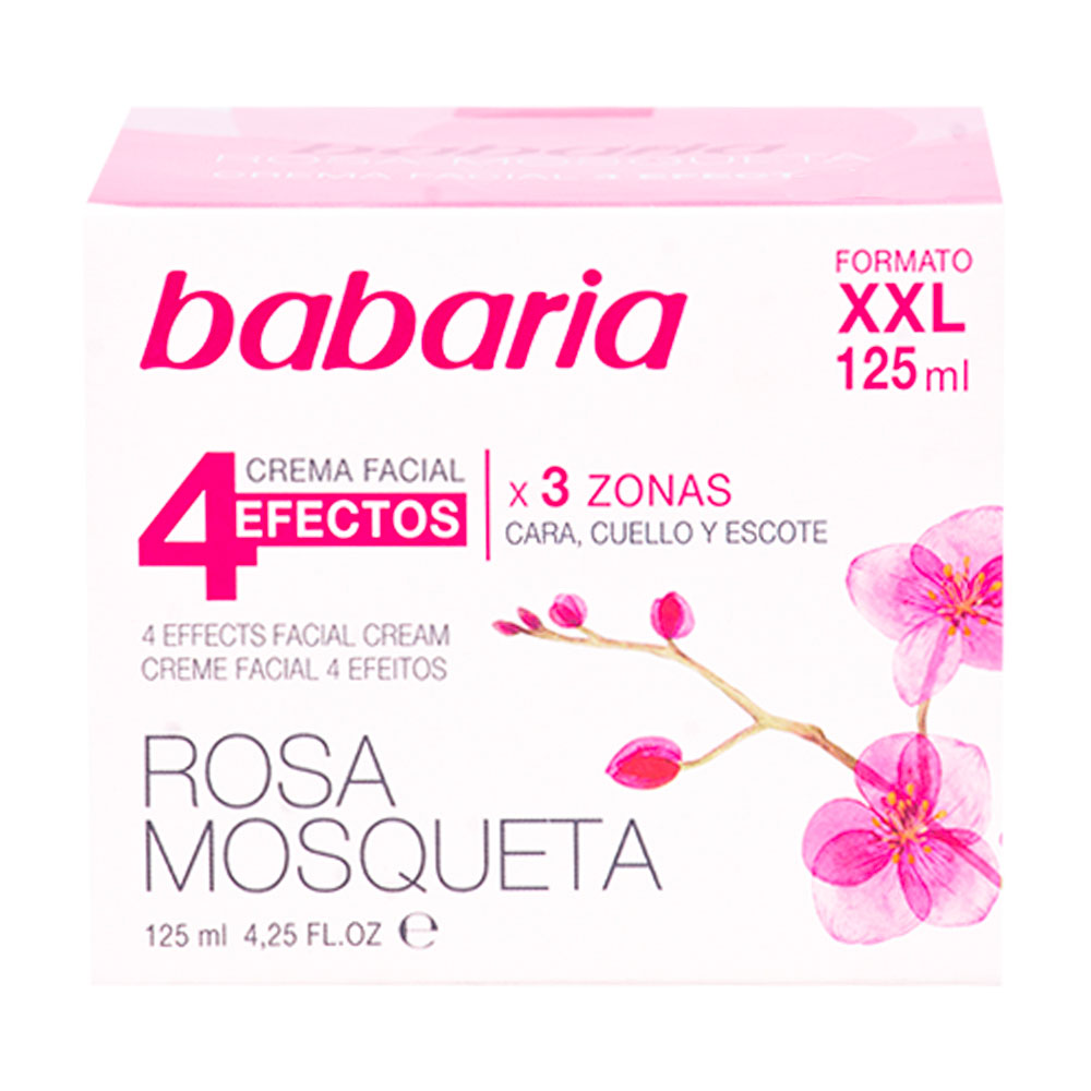 Crema Facial Babaria 4 Efectos Rosa Mosqueta 125ml
