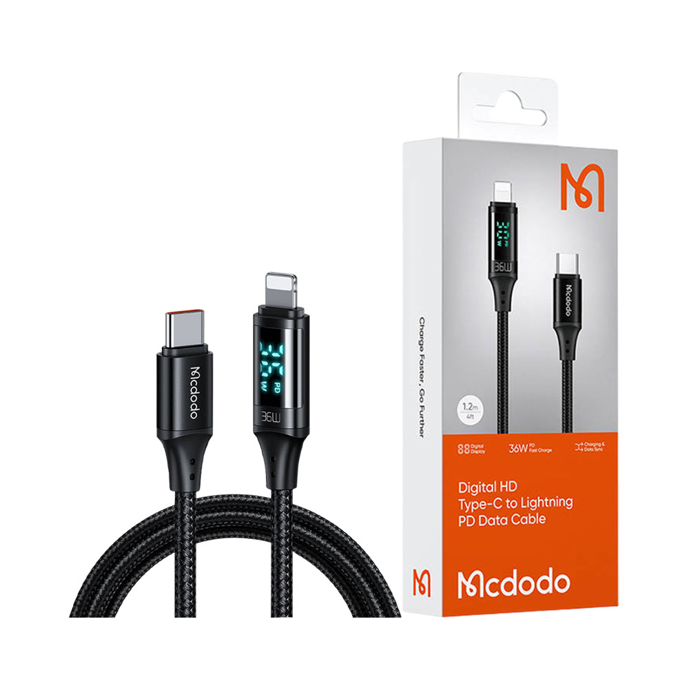 CABLE MCDODO CA-1030 USB-C A LIGHTNING 1.2M NEGRO