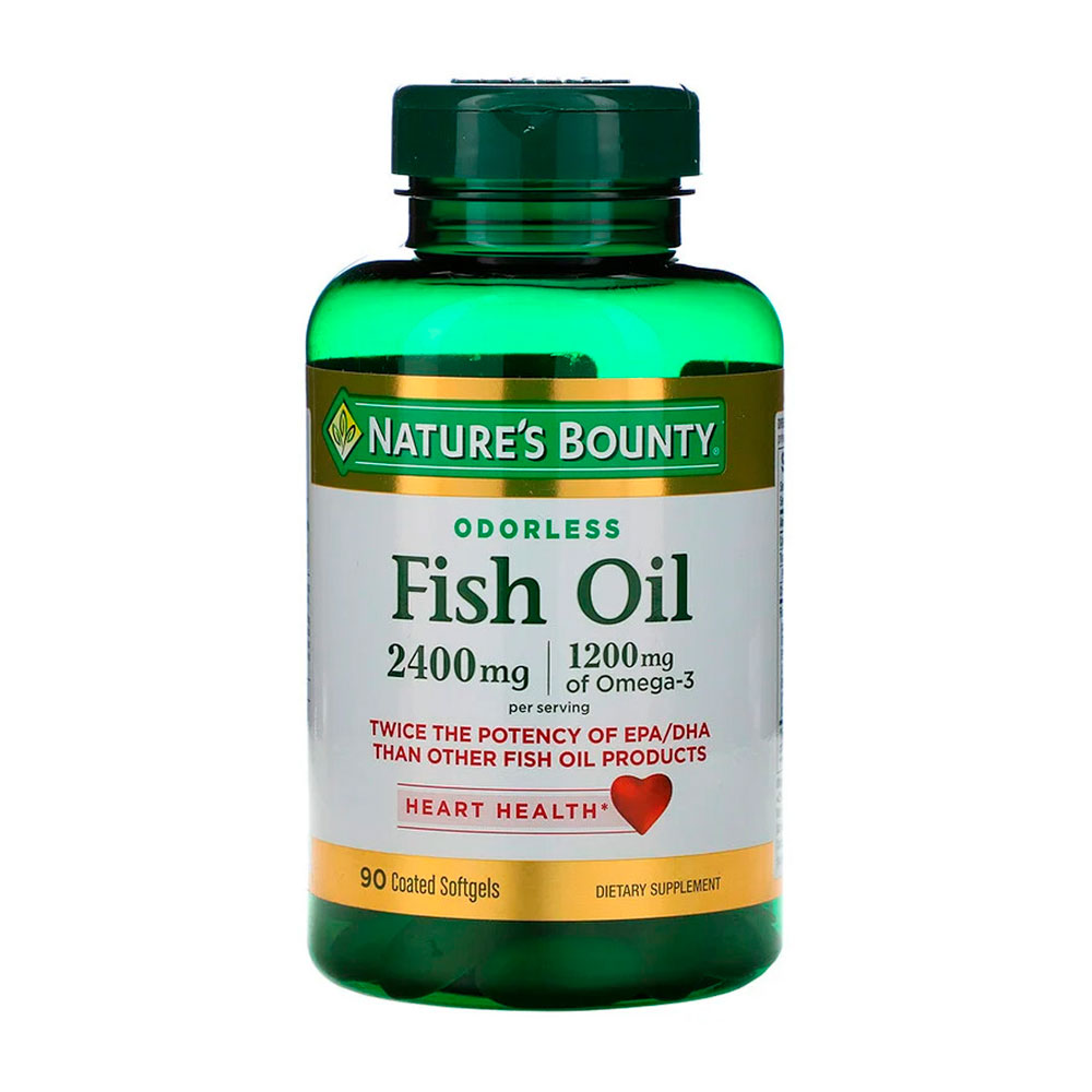 Fish Oil Nature's Bounty Odorless 2400mg 90 Softgels