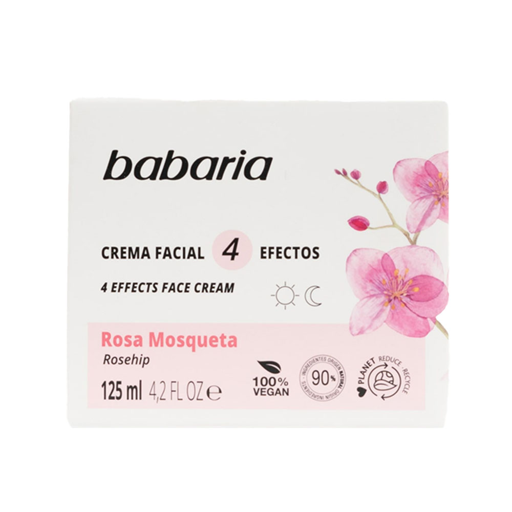 Crema Facial Babaria 4 Efectos Rosa Mosqueta 125ml