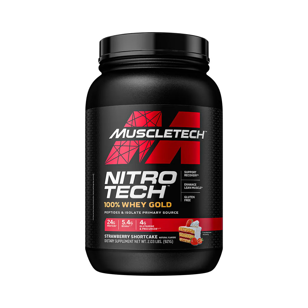 Proteina Nitro Tech Muscletech 100%Whey Gold Strawberry 2.20lb 999g