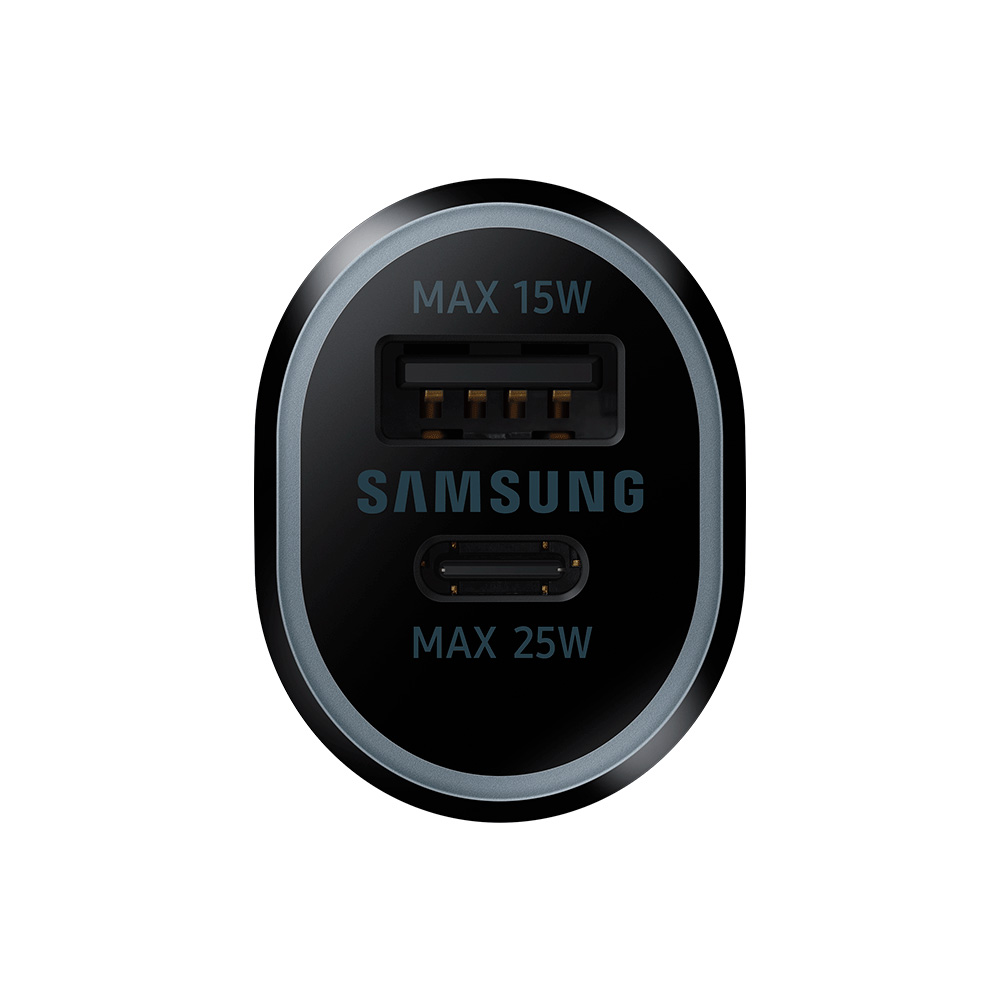 Cargador Samsung para auto Super Fast Dual (25W+15W) Negro