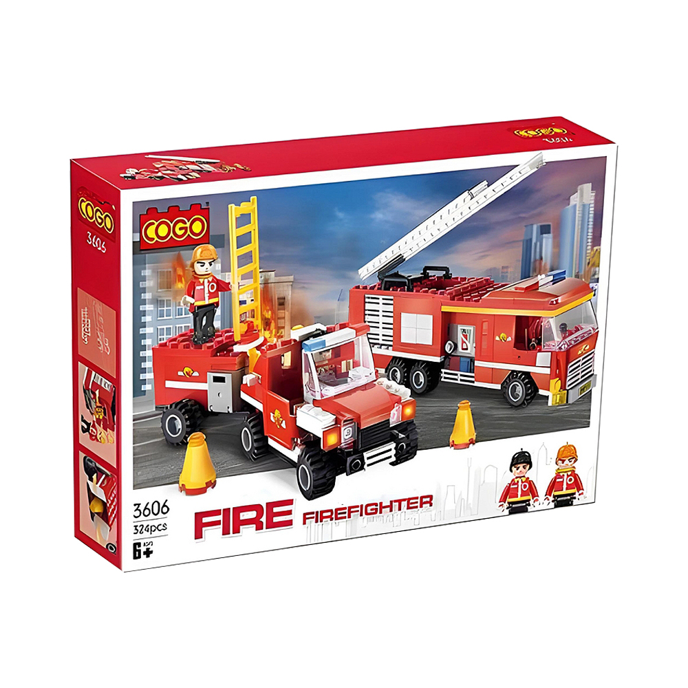 JUGUETE DE CONSTRUCCIÓN COGO FIRE 3606 FIREFIGHTER 324 PIEZAS