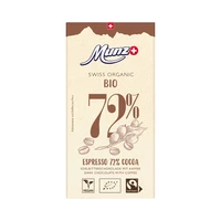 CHOCOLATE MUNZ SWISS ORGANIC ESPRESSO 72% COCOA 100GR