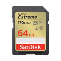 MEMORIA SD SANDISK EXTREME 170-80 MB/S C10 U3 V30 64GB