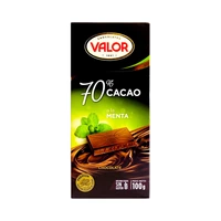 CHOCOLATE VALOR CACAO 70% A LA MENTA 100GR